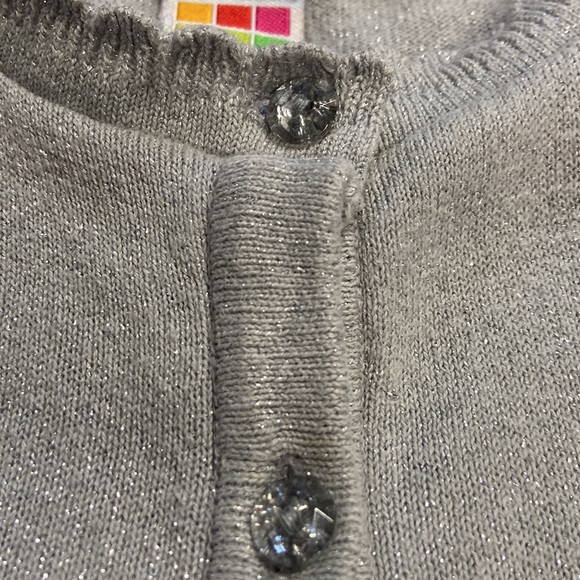 🔴Free if bundled Healthtex 4T Girls button up cardigan ❤️ gray & silver sparkle - Picture 6 of 15